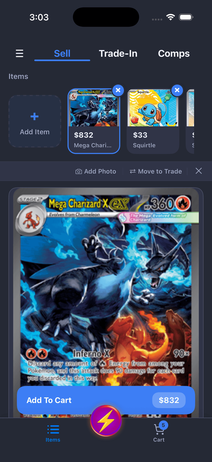 PokeSwift buying list interface